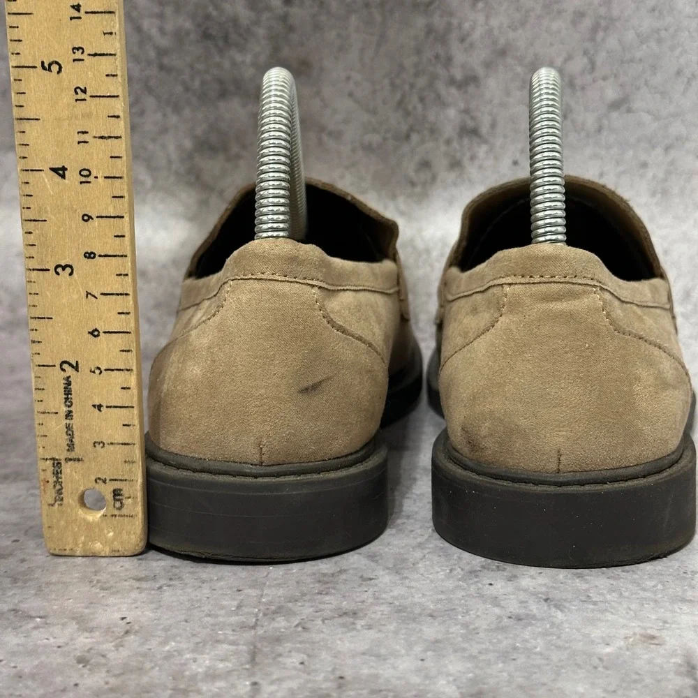 Old Navy Classic Loafer Womens 8.5 Taupe Suede Slip On Penny Moccasin Stitch